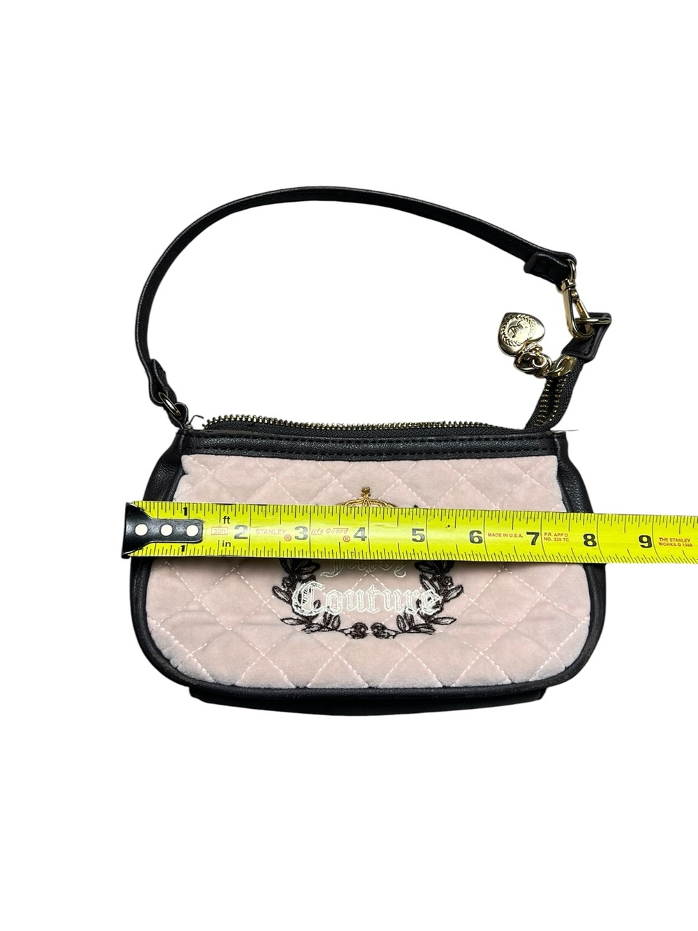 Juicy Couture Bag Beige Pink Quilted Logo Wristlet Purse Clutch Purse - Picture 8 of 8